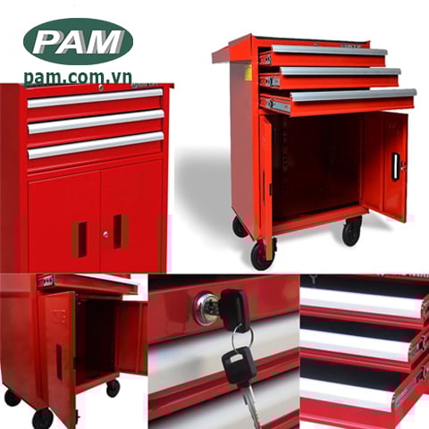 chi tiết tủ dụng cụ 3 kéo 1 ngăn 2 cánh